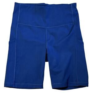 Athleta Ultimate Stash Pocket 7" Women Navy Sz Sm Shorts Activewear-Running Bike